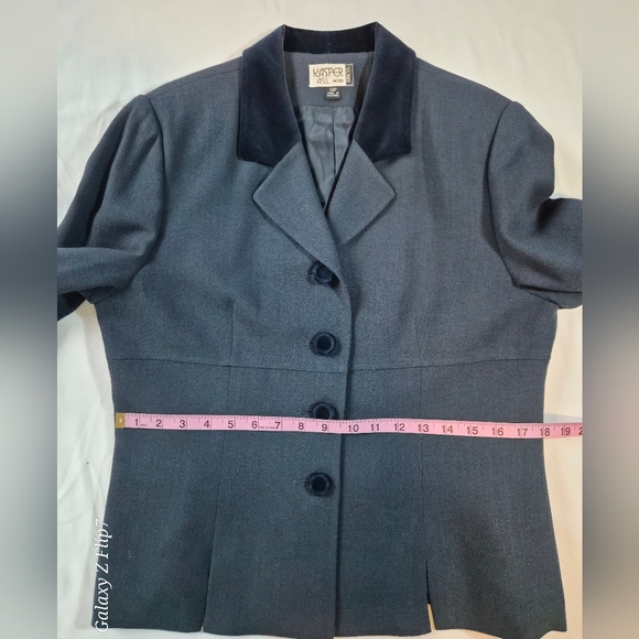 ​Kasper A.S.L. Petite 100% Wool Skirt Suit Set - Navy Blue - 14P - Picture 11 of 14